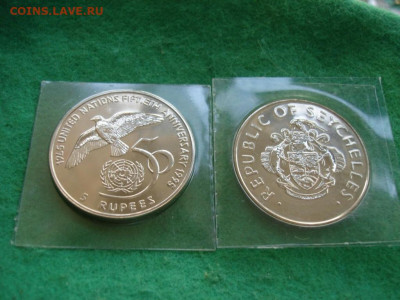 Крона Шайба Сейшельские острова 5 рупий 1995 50 лет ООН - krona_shajba_sejshelskie_ostrova_5_rupij_1995_50_let_oon_sejshely_fauna_ptica
