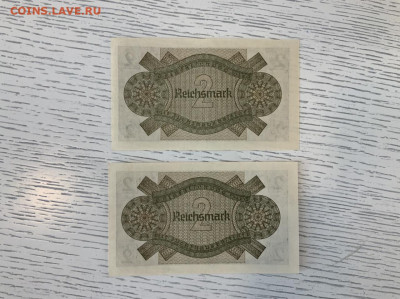 Германия 2 рейхсмарки UNC пара до 7.06 в 22—00 - 6989B945-87F3-4542-BEC0-2DECACB9033D