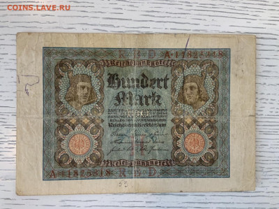 Германия 100 марок 1920 года до 7.06 в 22—00 - 1FA0B345-0DB3-4FB0-A2EC-A61CBD03FC77
