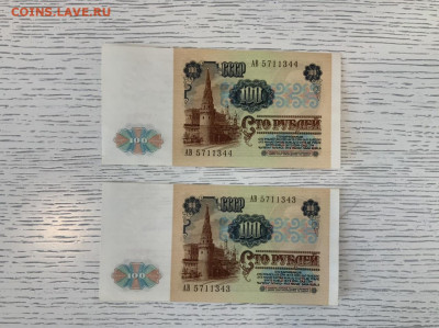 100 рублей 1991 года пара UNC до 7.06 в 22—00 - 51FE835B-100F-4F34-B194-5790BA5E8658