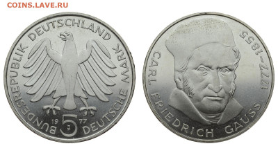 ФРГ. 5 марок 1977 г. Гаусс. До 09.06.20. - DSH_8079.JPG