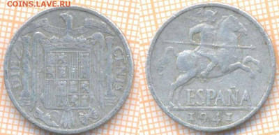 Испания 10 сентимо 1941 г., до 12.06.2020 г. 22.00 по Москве - Испания 10 сентимо 1941 192