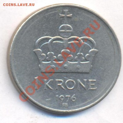 Норвегия 1 крона 1976 г.До 7.09.11 г. 21-00 МСК. - Норвегия.1