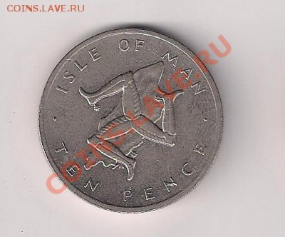 Остров Мэн 10 пенсов 1978 Герб и остров до 11.09.11 - мэн 10п