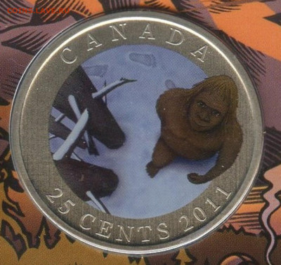 Канада.2011.25 центов. Снежный человек. ЦВЕТ UNC.14.06в22.00 - Coins-World-Super-Collection106 - копия(1)