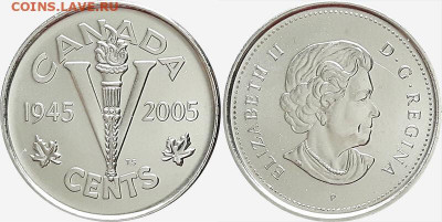 Канада.2005.5 центов.ПОБЕДА WWII UNC до14.06в22.00 - 1191501248