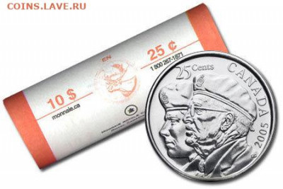 Канада. 2005. 25 центов. Ветераны UNC до 14.06 в 22.00 - 448152074