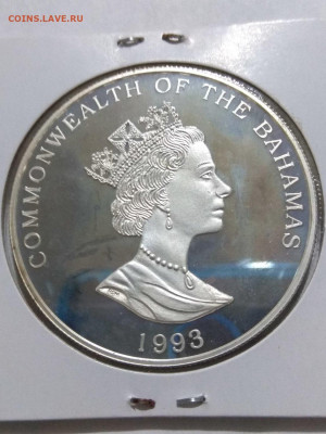 Багамские острова.1993. $5.Парусник.Ag925.PROOF 14.06в22.00 - 815950048