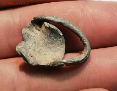 Кольцо старинное из свинца с рисунком - 4