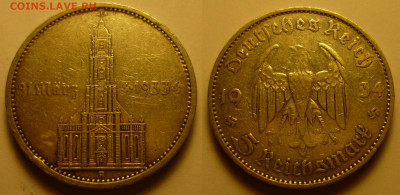 5 марок 1934 Кирха подписная короткий до 11.06 22-00 - 5m
