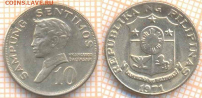 Филиппины 10 сентимо 1971 г., до 16.06.2020 г. 22.00 по Мос - Филиппины 10 сентимо 1971 349