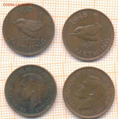 Великобритания фартинг 1939, 1948 г., до 17.06.2020 г. 22.00 - Великобритания ф 1939 48 361