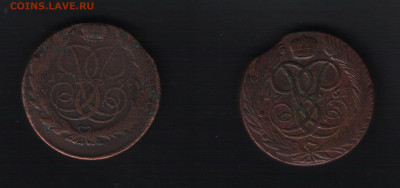 5 копеек 1759 мм и 1761 без букв - 5 копеек 1759 и 1761 1
