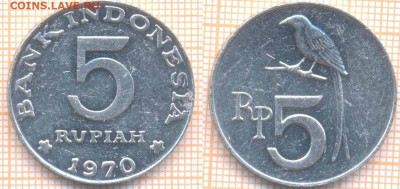 Индонезия 5 рупий 1970 г., до 19.06.2020 г. 22.00 по Москве - Индонезия 5 рупий 1970 443