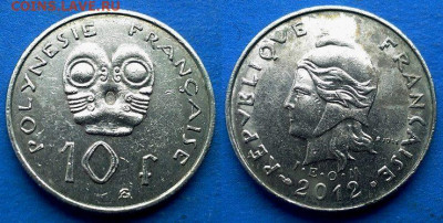 Французская Полинезия - 10 франков 2012 года до 20.06 - Французская Полинезия 10 франков, 2012