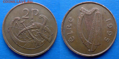 Ирландия - 2 пенса 1995 года до 20.06 - Ирландия 2 пенса, 1995