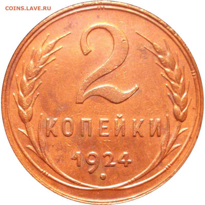 2 копейки 1924 г. - две длинных ости - 2052b