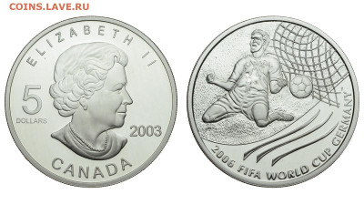 Канада. 5 долларов 2003 г. Proof. Футбол. До 20.06.20. - Р288.JPG