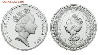 Австралия. 25 долларов 1992 г. Proof. 40 лет. До 20.06.20. - Р275.JPG