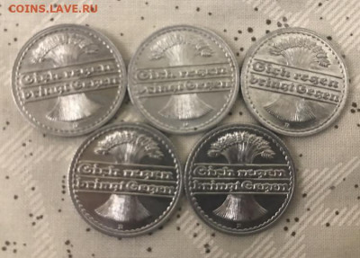 50 пфенниг 1921 года, 5 шт. до 21.06.20 - FBA76312-FA25-413C-8276-5A2CE5A1B078