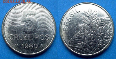 Бразилия - 5 крузейро 1980 года до 24.06 - Бразилия 5 крузейро, 1980