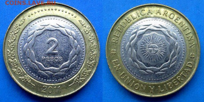 Аргентина - 2 песо 2011 года (БИМ) до 24.06 - Аргентина 2 песо, 2011