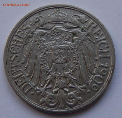 Германия 25 пфеннигов 1909 до 23.06.20 в 22.33 - DSCN5494