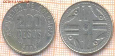 Колумбия 200 песо 2008 г., до 25.06.2020 г. 22.00 по Москве - Колумбия 200 песо 2008 1096