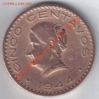 Мексика 5 сентаво 1944 до 9.09 21.00мск - Мексика 5 сентаво 1944-1
