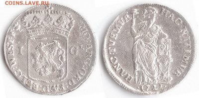 Гульден 1797 Батавская р-ка - Западная Фрисландия 1 гульден 1721 Turnip KM-97.2