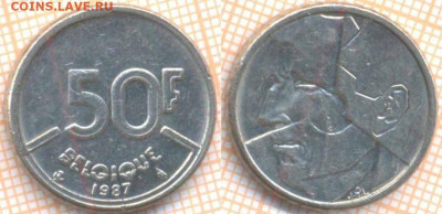 Бельгия 50 франков 1987 г., до 27.06.2020 г. 22.00 по Москве - Бельгия 50 франков 1987 1119