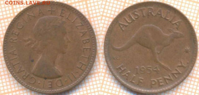 Австралия полпенни 1954 г., до 30.06.2020 г. 22.00 по Москве - Австралия полпенни 1954 1158