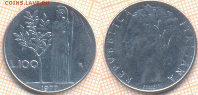 Италия 100 лир 1977 г., до 01.07.2020 г. 22.00 по Моск - Италия 100 лир  1977 1162