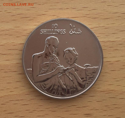 Крона Шайба Сомали 10 шиллингов 1979 мужчина и женщина - krona_shajba_somali_10_shillingov_1979_10_let_revoljucii_respubliki_unc_muzhchina_i_zhenshchina