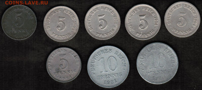 Монеты Германской империи - 8 штук (1906-1921 год) - CCI28062020_00002