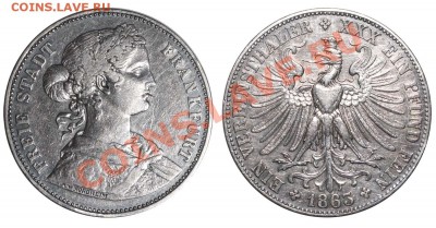 Талер. Франкфурт. 1860 - Германия - Франкфурт - Талер 1863