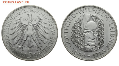 ФРГ. 5 марок 1966 г. Лейбниц. До 04.07.20. - DSH_8033.JPG