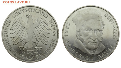 ФРГ. 5 марок 1977 г. Гаусс. До 04.07.20. - DSH_8210.JPG