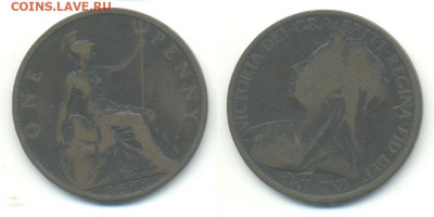 Погодовка Великобритании с рубля 1 пенни 1898 - 1p1898