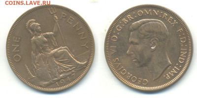 Погодовка Великобритании с рубля 1 пенни 1947 - 1p1947