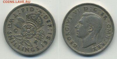 Погодовка Великобритании с рубля 2 шиллинга 1951 - 2shil1951