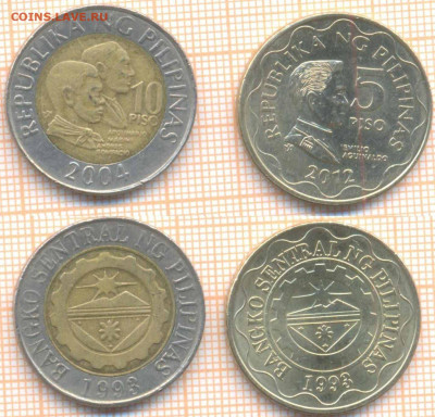 Филиппины 2 монеты , до 07.07.2020 г. 22.00 по Москве - Филиппины 10 п 2004 5п 2012 511