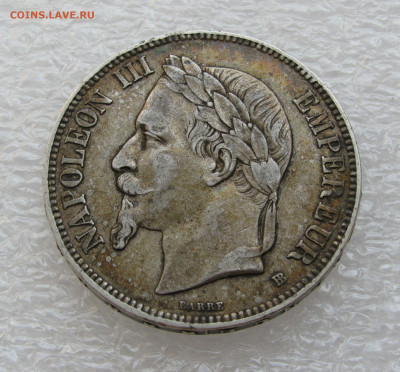 Франция. Наполеон III. 5 ФРАНКОВ 1870 года. До 05.07.2020 - 5фр1870 (2).JPG