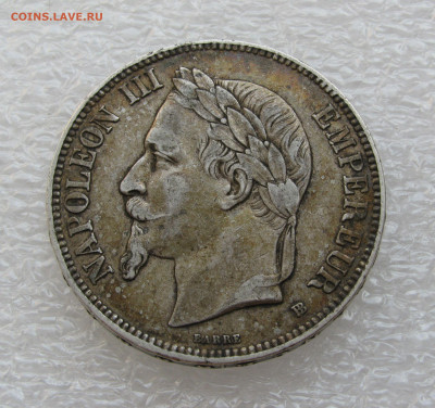Франция. Наполеон III. 5 ФРАНКОВ 1870 года. До 05.07.2020 - 5фр1870.JPG
