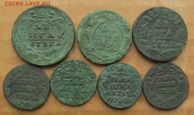 Полушка, денга 1731 - 1750 год (перечеканы-7 штук). - 2020-07-05 21.36.51