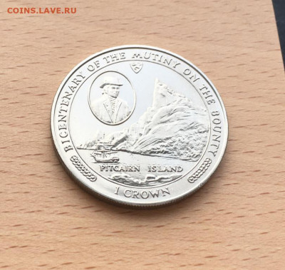 Крона Шайба Остров Мэн 1 крона 1989 Острова Питкэрн 200 лет - krona_shajba_ostrov_men_1_krona_1989_ostrova_pitkern_200_let_mjatezhu_na_baunti_korabl_parusnik_flot (2)