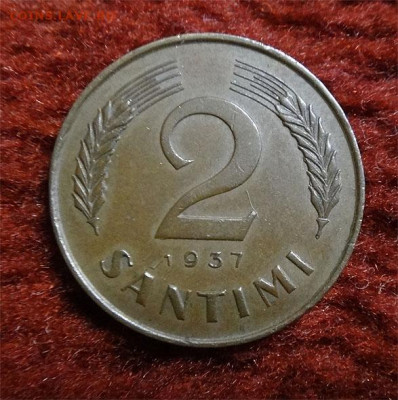 2 сантима 1937 года Латвия - 5194