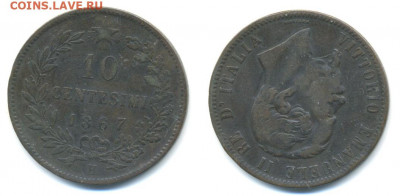 10 centesimi 1867 Италия - 10centesimi1867