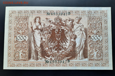 Германия 1000 марок 1910 г. зел. нум. UNC до 11.08.2020 - 20200708_140614