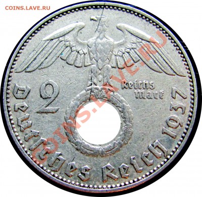 C59 Германия 2 марки 1937 (серебро) до 15.09 в 22°° - C59 2 MARK 1937_2